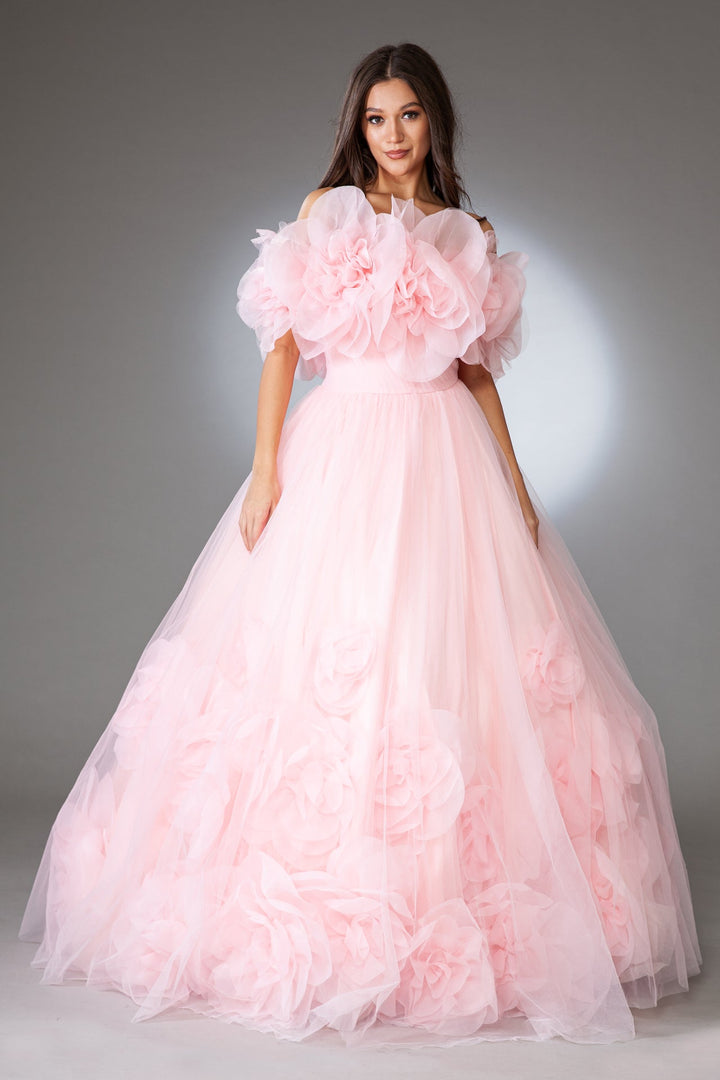 Pleated Sweetheart Detachable Shoulder Shawl Long Prom Dress ACSU079-2