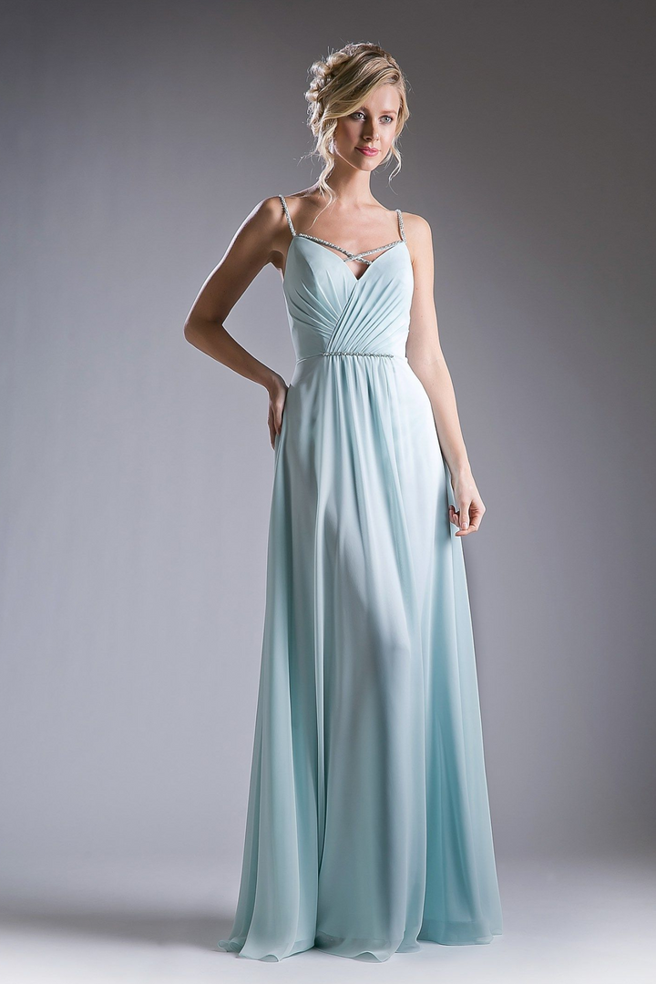 V Neckline With a Beaded Band Dress-2