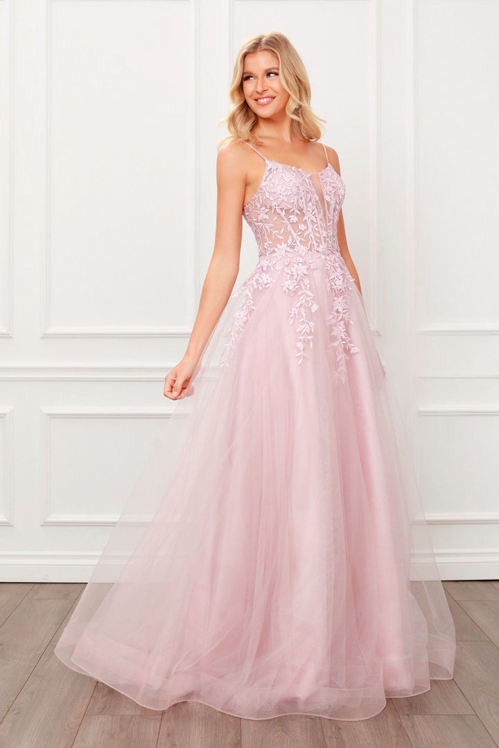 Floral Embellished Beads Bodice Long Prom & Bridesmaid Dress NXT449-3
