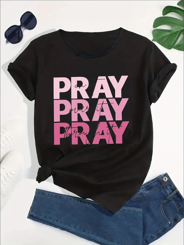 Women's Vibrant Letter Print Tee Slim-fit Summer Running Top  Breathable Short Sleeve Sportswear