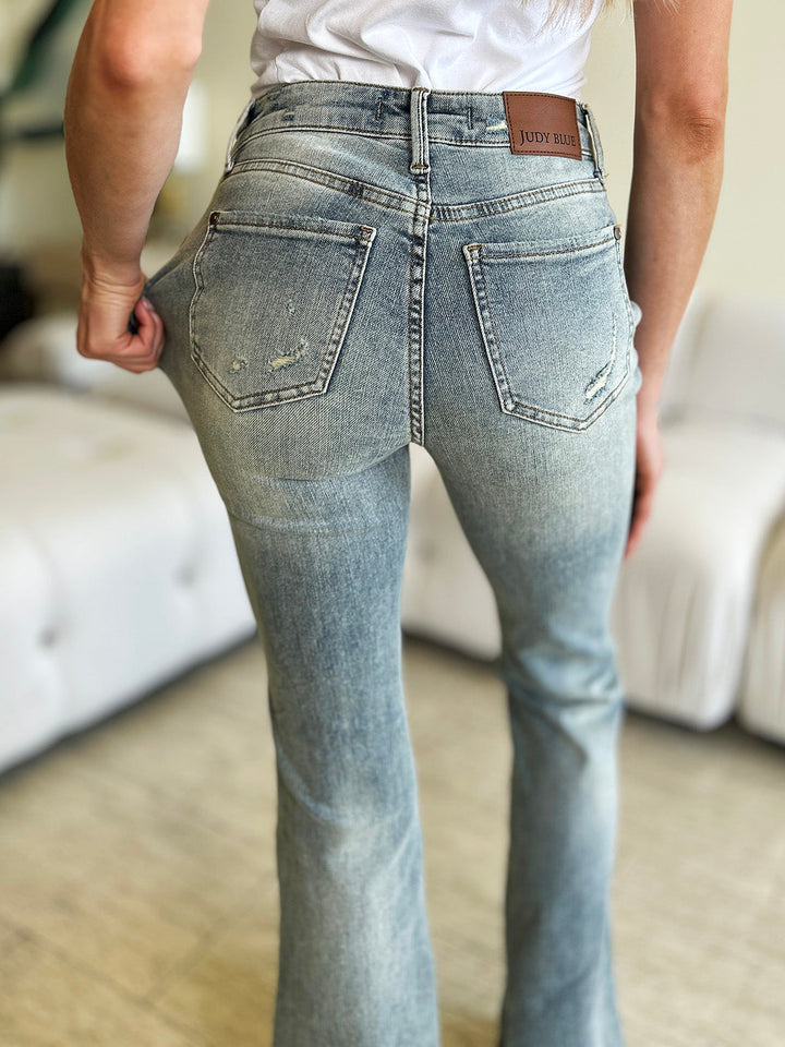 Judy Blue Full Size High Waist Flare Jeans-3