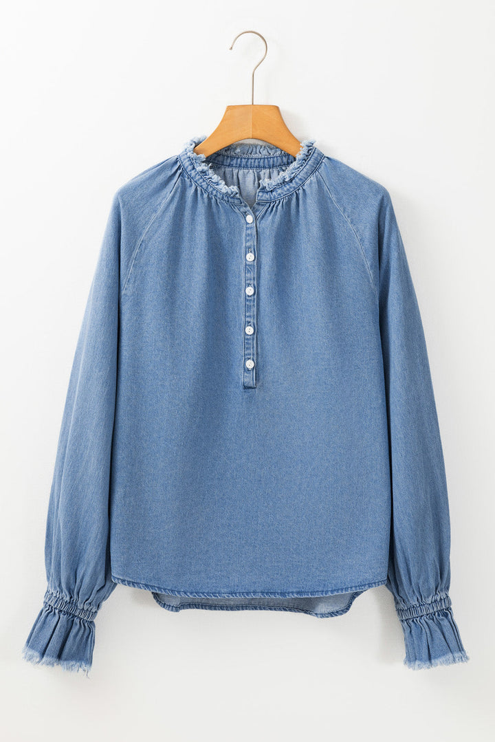 Natasha Buttoned Denim Top-3