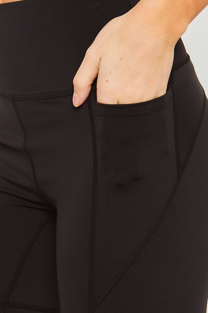 Love Tree High Waist Seam Detail Active Shorts-2