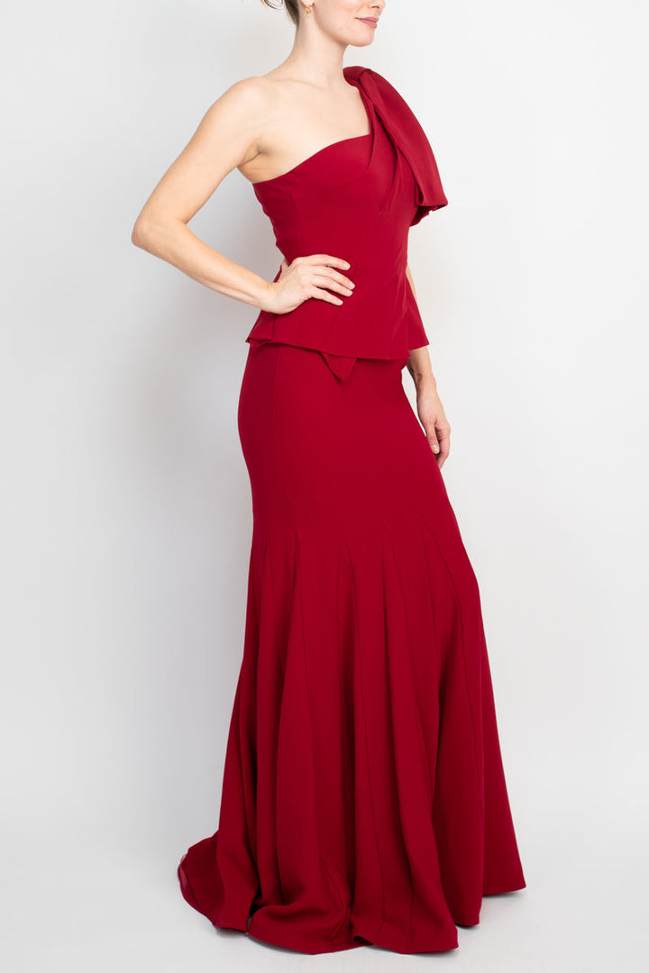 Jovani one shoulder mermaid trumpet crepe gown-3