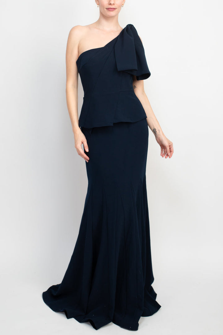 Jovani one shoulder mermaid trumpet crepe gown-1