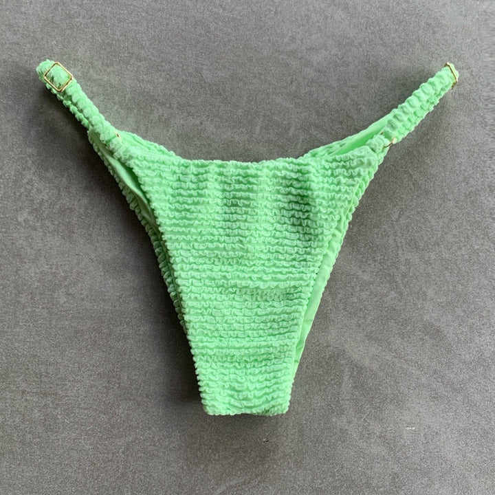 Minty Haze Textured Tanga Bikini Bottom-1
