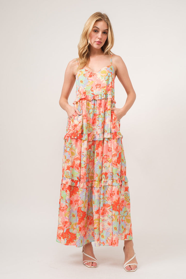 And The Why Floral Ruffled Tiered Maxi Cami Dress-4