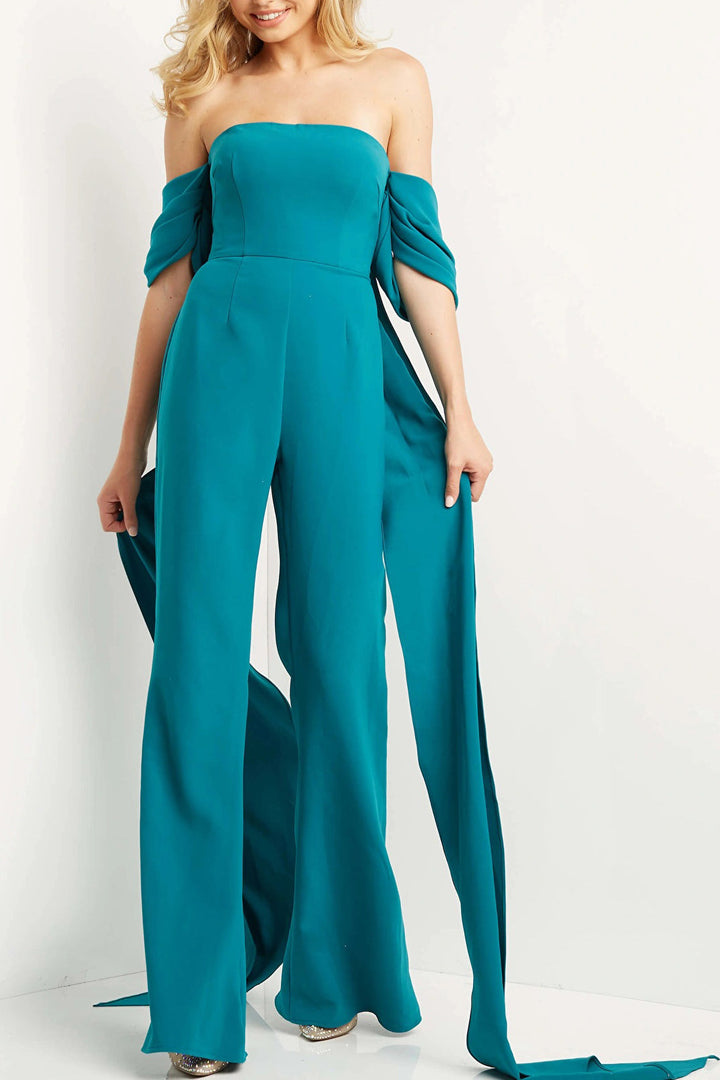Jovani off the shoulder scuba crepe jumpsuit-7