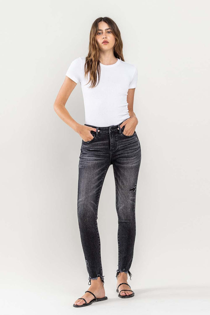 Lovervet Raw Hem Cropped Skinny Jeans-4