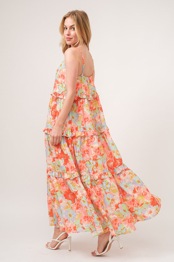 And The Why Floral Ruffled Tiered Maxi Cami Dress-2