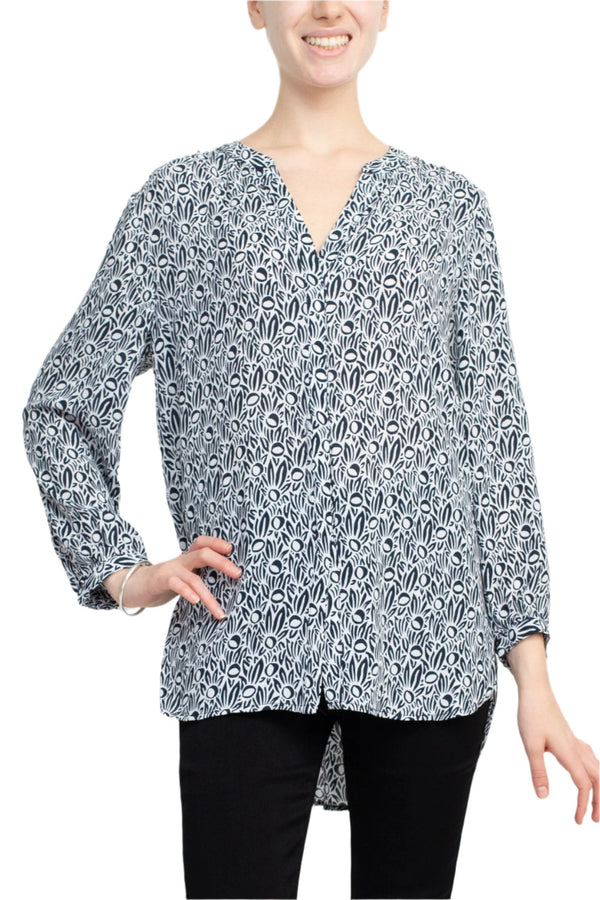 Grace V-Neck Long Sleeves High Low Hem Top-0