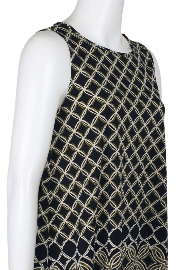 Evan Picone Scoop Neck Sleeveless Moroccan Tile Border Print Shark Bite Hem ITY Top-2