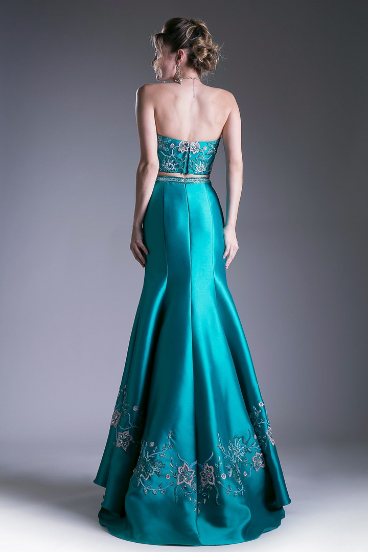 Beaded Satin Mermaid Gown-1