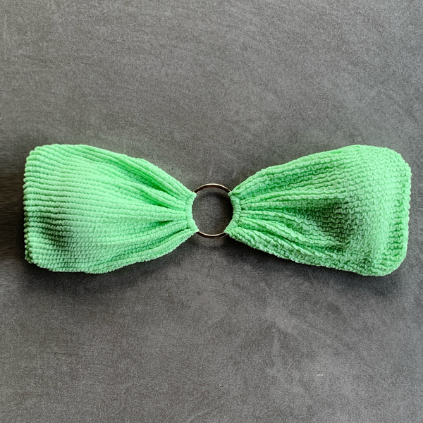 Minty Haze Textured Strapless Bikini Top-0