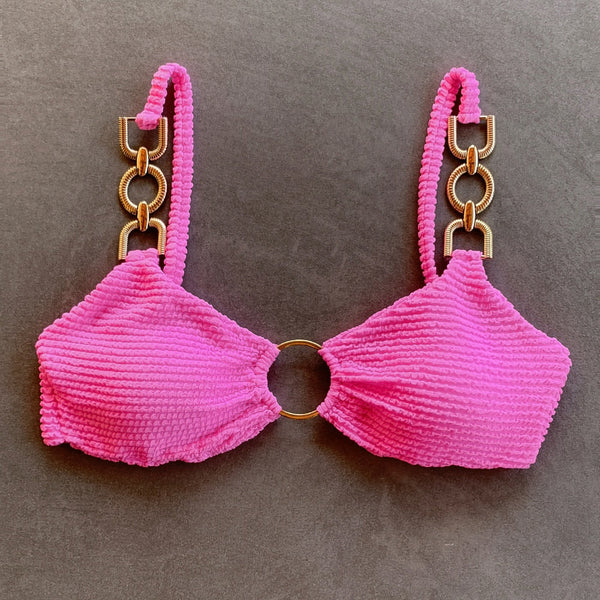 Pink Bliss Textured Mari Bikini Top-0