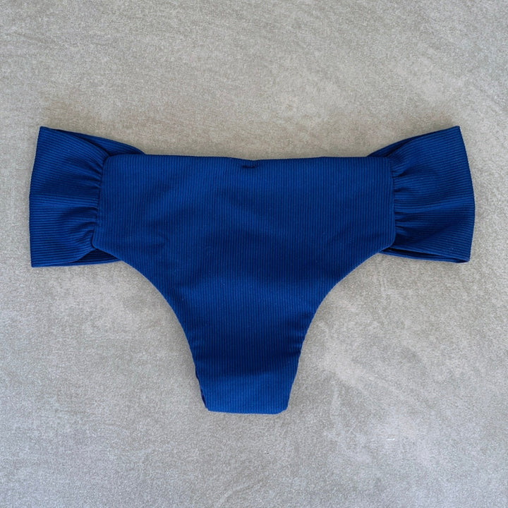Mediterranean Sea Ribbed Classy Cheeky Bikini Bottom-1