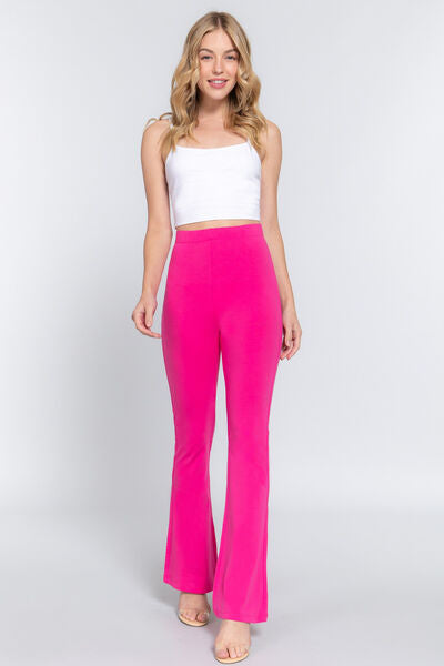 ACTIVE BASIC Waist Elastic Slim Flare Yoga Pants-0
