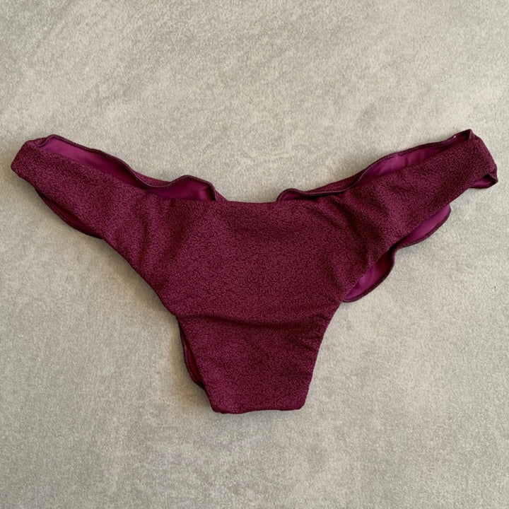 Seashore Textured Malbec Lili Ripple Bikini Bottom-1
