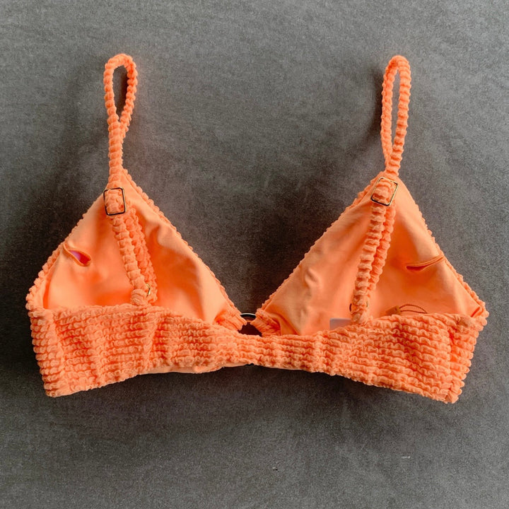 Energy Orange Textured Agatha Bikini Top-1