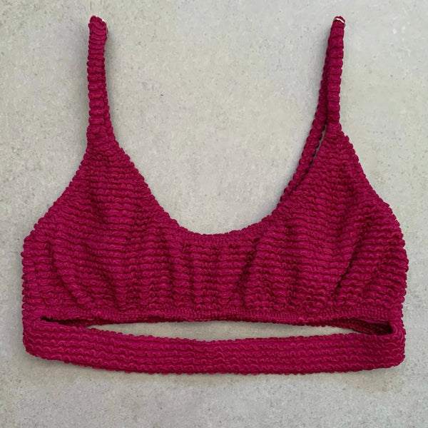 WineBerry Textured Nicole Bikini Top-0