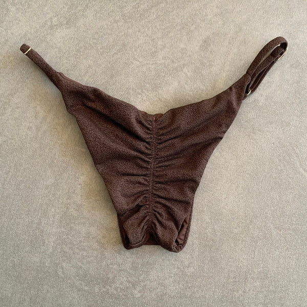 Seashore Textured Espresso Tanga Bikini Bottom-0