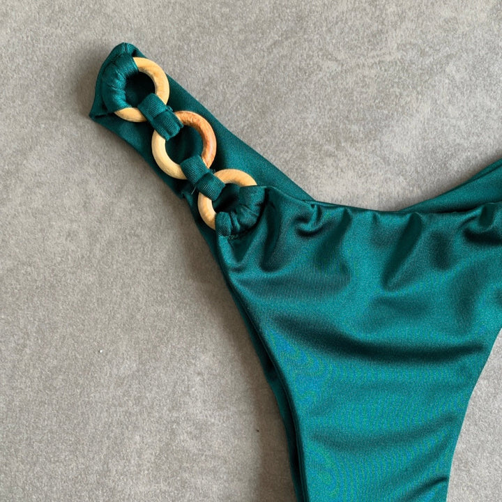 Forest Green Bia Rings Bikini Bottom-2