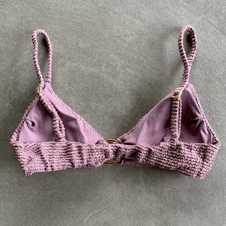 Lavender Mist Textured Agatha Bikini Top-1