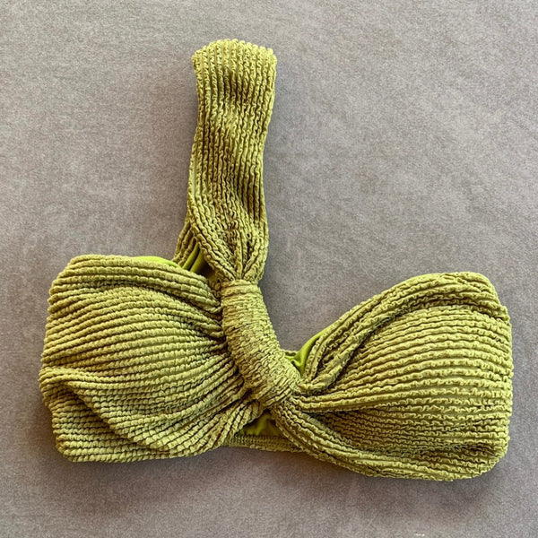 Pistachio Green Textured Greek Bikini Top-0