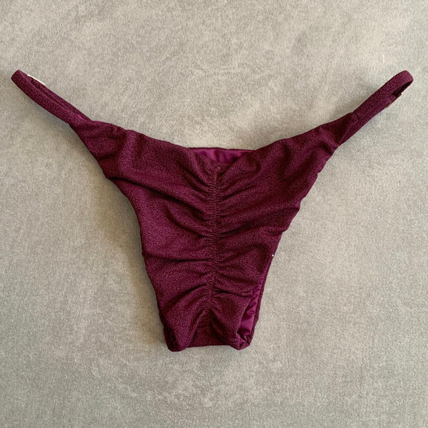 Seashore Textured Malbec Tanga Bikini Bottom-0