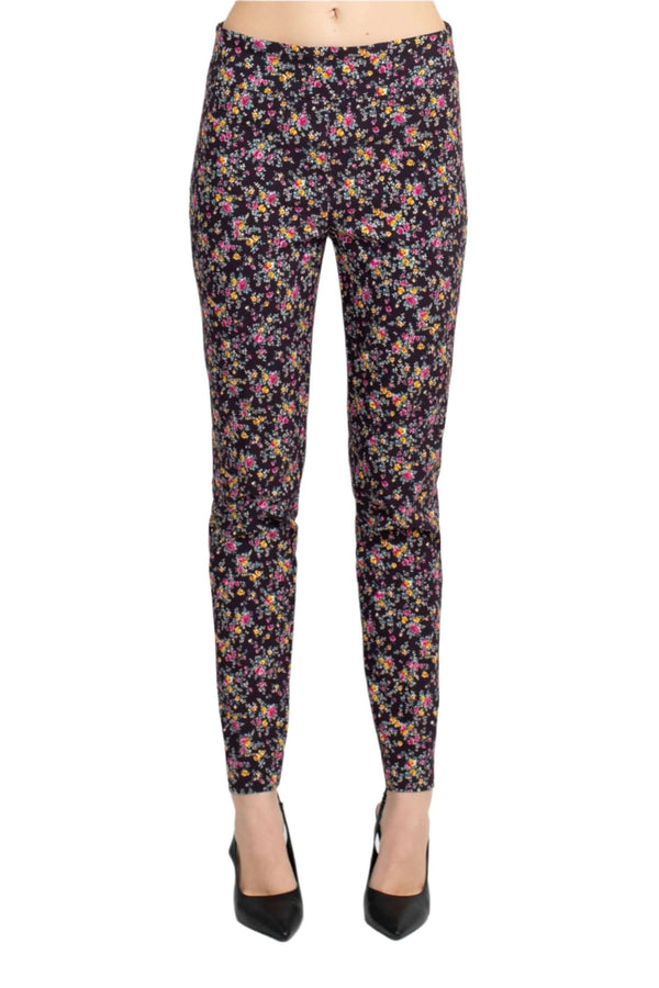 Counterparts Mid Banded Waist Multi Print Ankle Pull On Stretch Rayon Pant-0