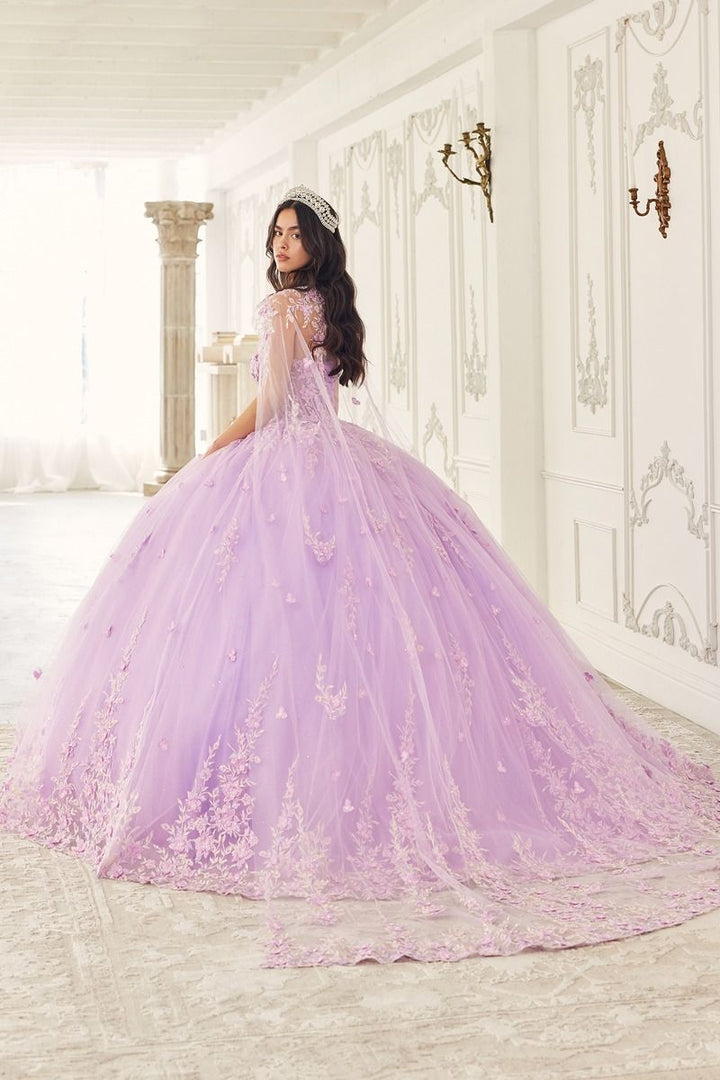 Strapless Removable Caplet Sweetheart Embroidered Lace Quinceanera Long Ball Dress CD15723-2