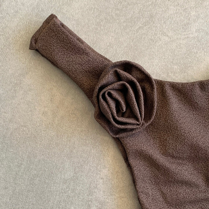 Seashore Textured Espresso Bia Flower Bikini Bottom-1