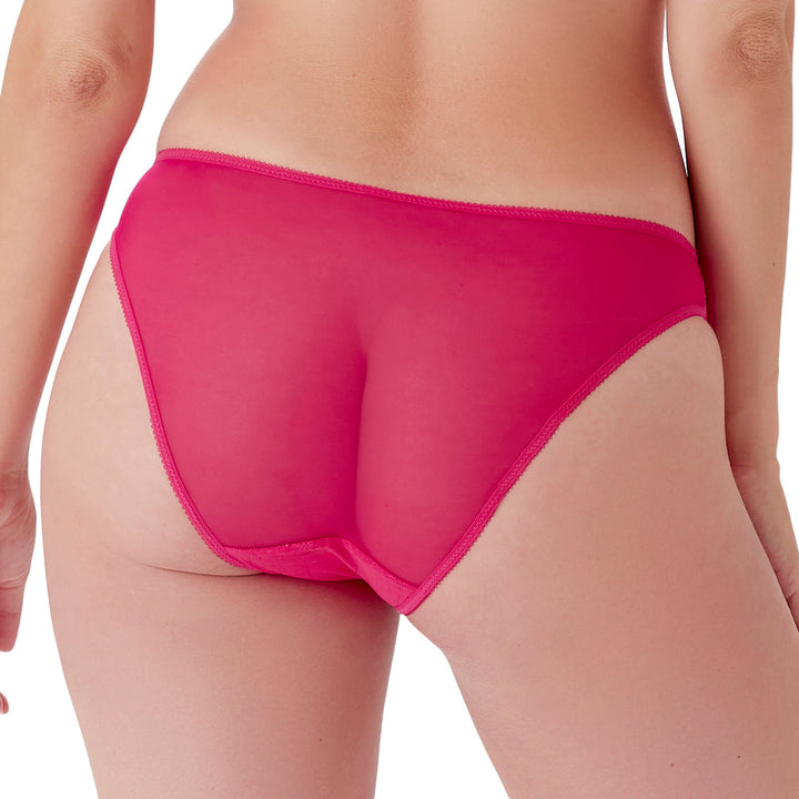 Gossard Glossies Lace Hot Pink Sheer Mesh Bikini Panty-2