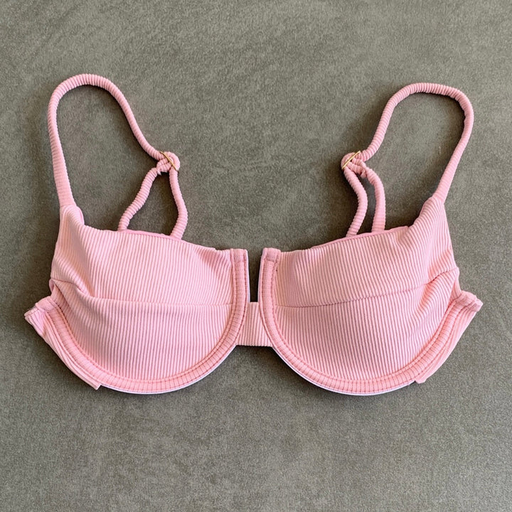 Himalayan Reef Ribbed Panneled Bikini Top-0