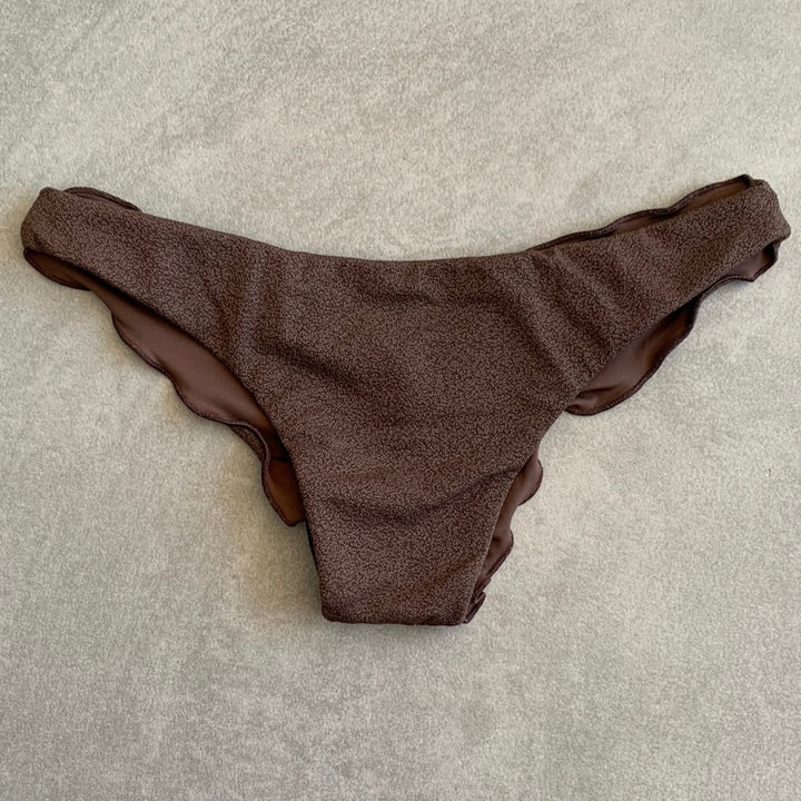 Seashore Textured Espresso Lili Ripple Bikini Bottom-1