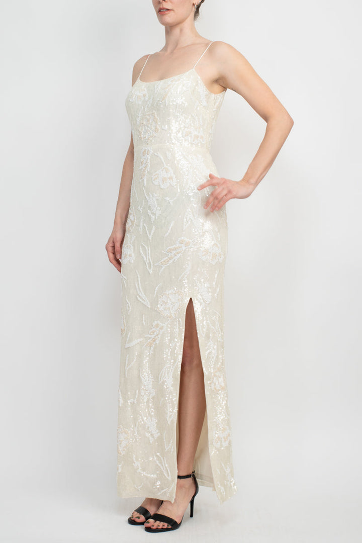 Emily Shalant Silver Screen Star Hand Beaded Ivory Slip Gown-4