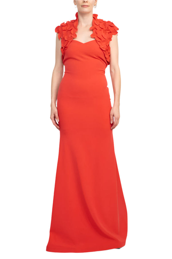 Alberto Makali Strapless Sweetheart Neck Bodycon Scuba Gown with Matching Bolero-0