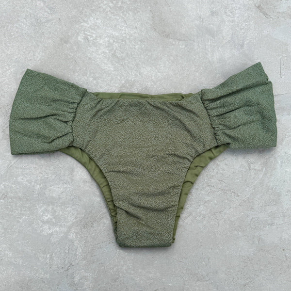 Seashore Textured Fern Green Classy Cheeky Bikini Bottom-0