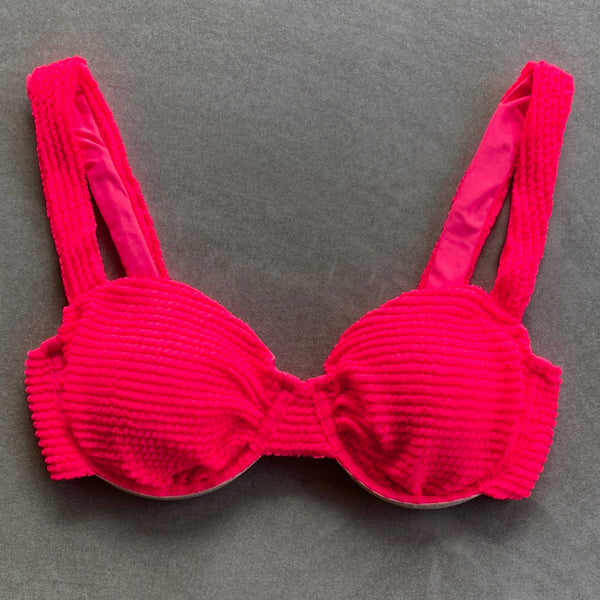 Electra Red Textured Carolina Underwire Bikini Top-0