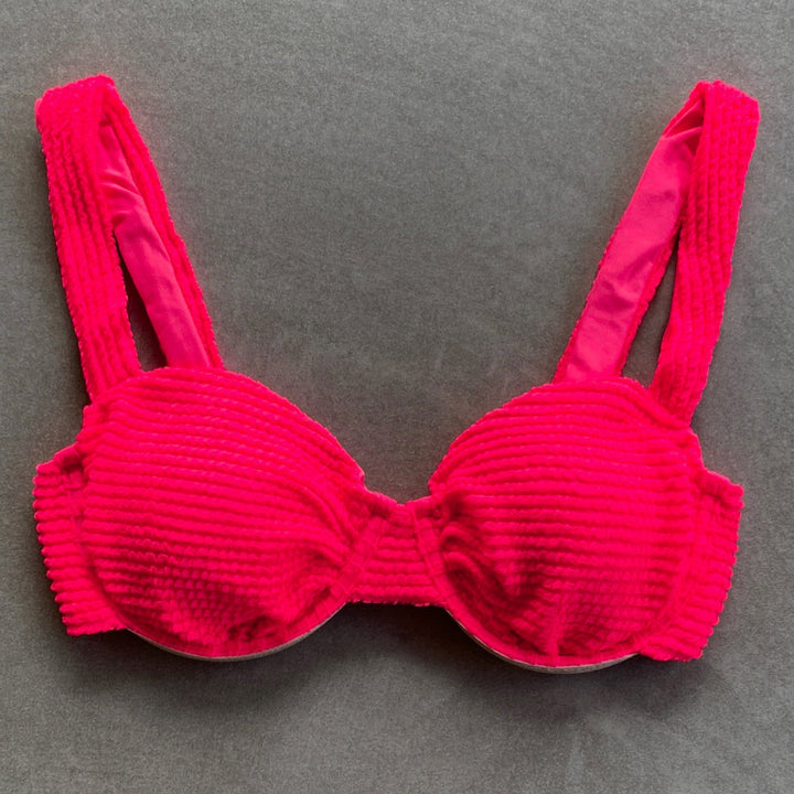 Electra Red Textured Carolina Underwire Bikini Top-0