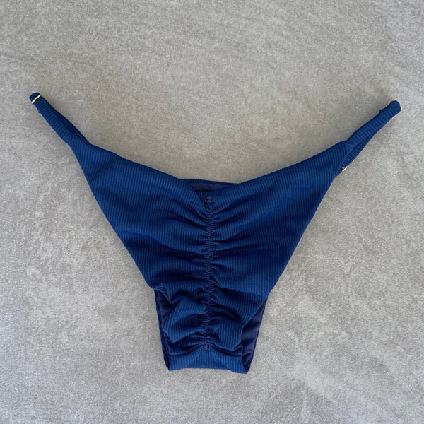 Mediterranean Sea Ribbed Tanga Bikini Bottom-0