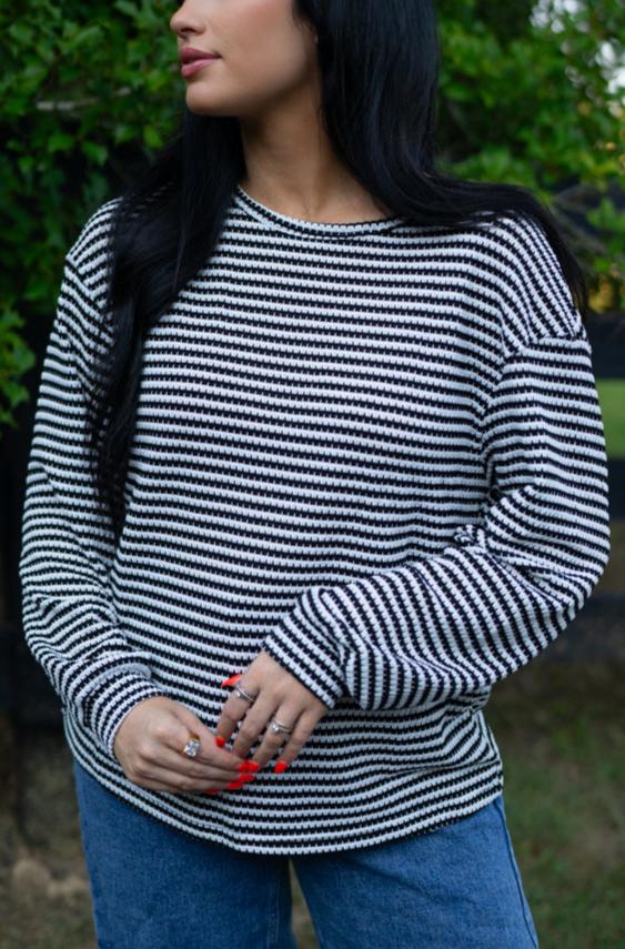 Elouise Stripe Long Sleeve Top-0