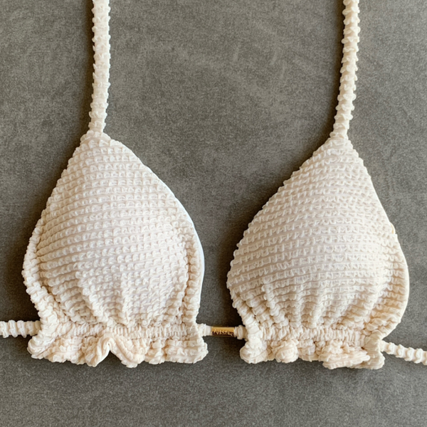 Pearl Triangle Frill Bikini Top-0