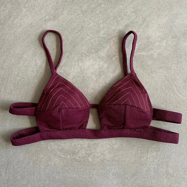 Seashore Textured Malbec Vera Bikini Top-0