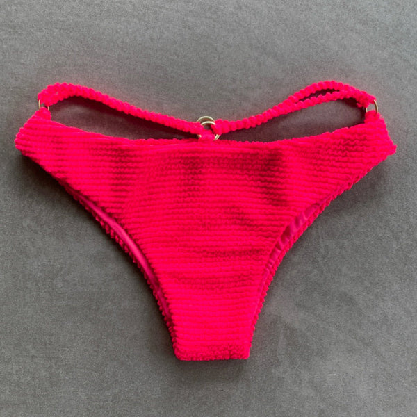 Electra Red Textured Lau Bikini Bottom-0
