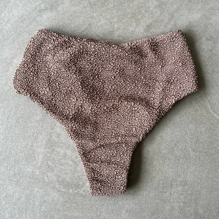 Chocolate Mousse Beehive Textured Vera Bikini Bottom-1