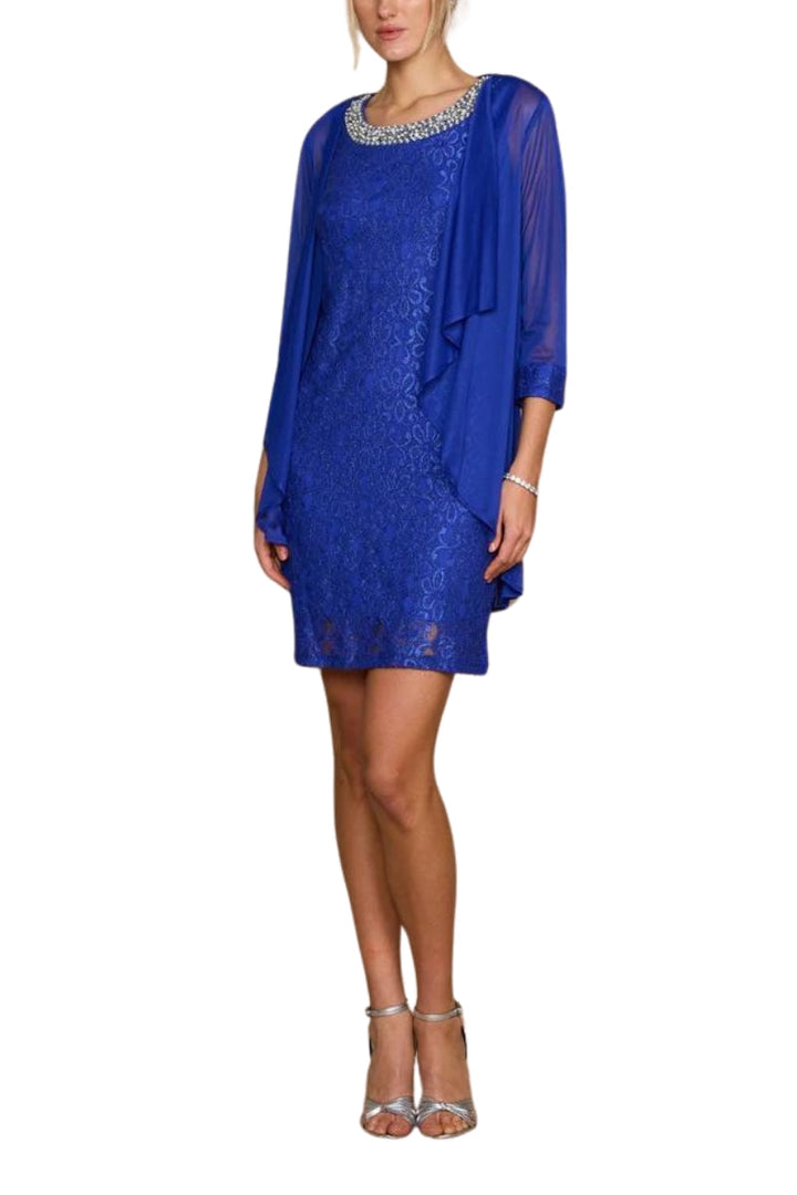 R&M Richards Embellished Lace Sheath Dress & Jacket-1