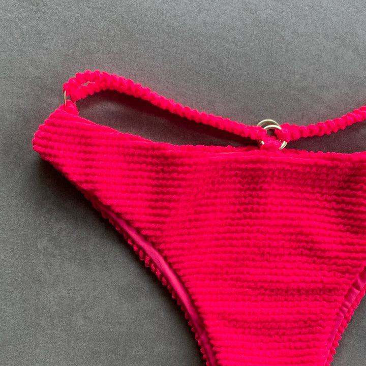 Electra Red Textured Lau Bikini Bottom-1