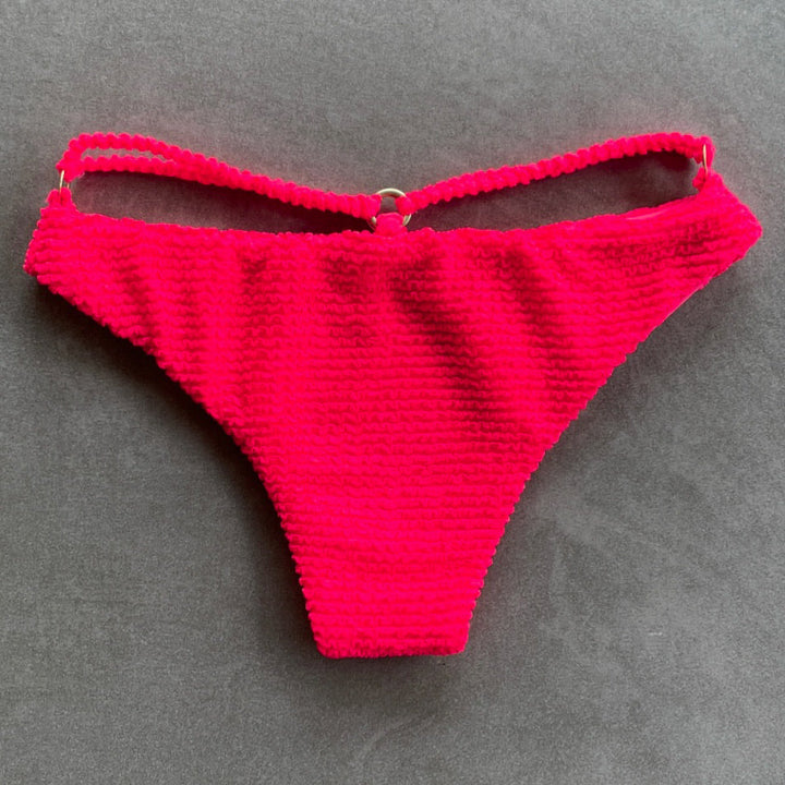 Electra Red Textured Lau Bikini Bottom-2