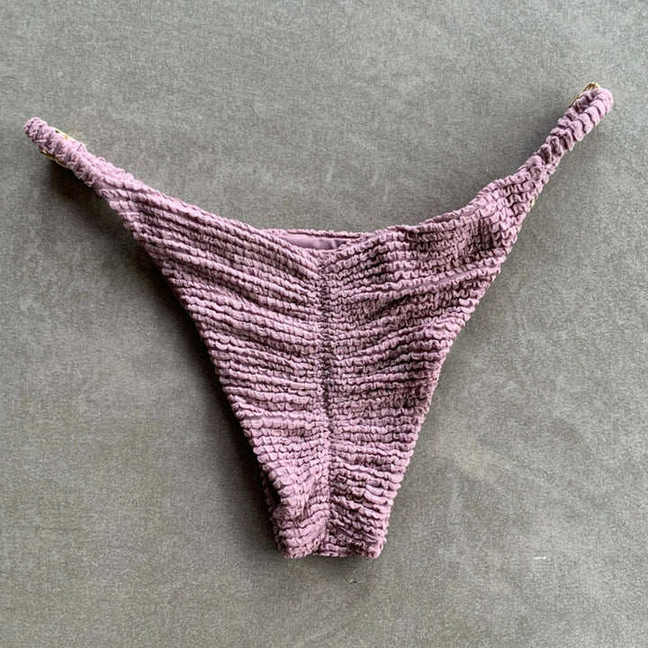 Lavender Mist Textured Tanga Bikini Bottom-1